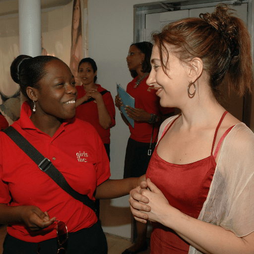 two women chatting